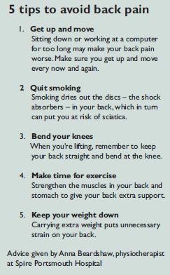 Tips to avoid back pain