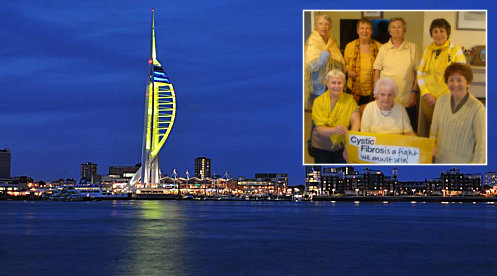 Portsmouth turning yellow for Cystic Fibrosis awareness