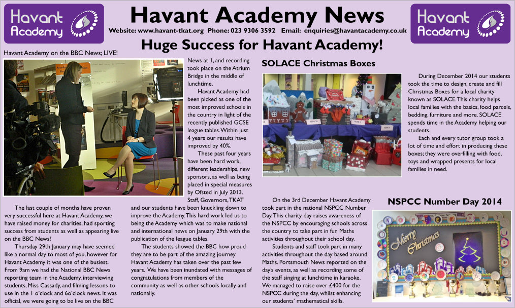 Huge Success for Havant Academy!