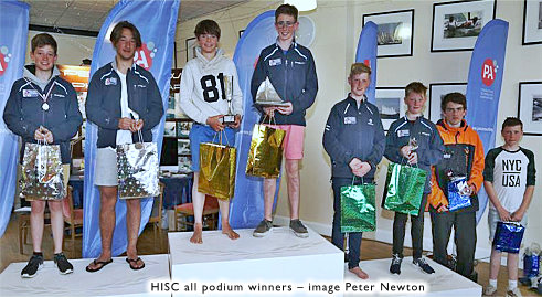 Hayling Island Sailing Club winners on the podium
